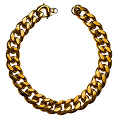 Obraz premium Gold chain necklace isolated on transparent background