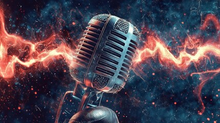 Energizing podcast launch studio graphic design vintage vibe creative perspective podcasting concepts