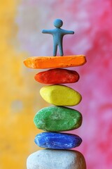 Colorful Balance in Work and Life Illustration