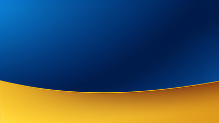 A subtle flat, straight, clear solid vector royal blue background with golden curved lines and a frame, ideal for display panel technology wallpaper.

