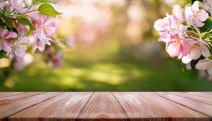 Blossoming Crabapple Flowers against a Rustic Backdrop Vibrant Spring Bloom Fills the Frame with Soft Textures and Serene Greenery, Creating an Idyllic Scene Perfect for Digital Art or Home