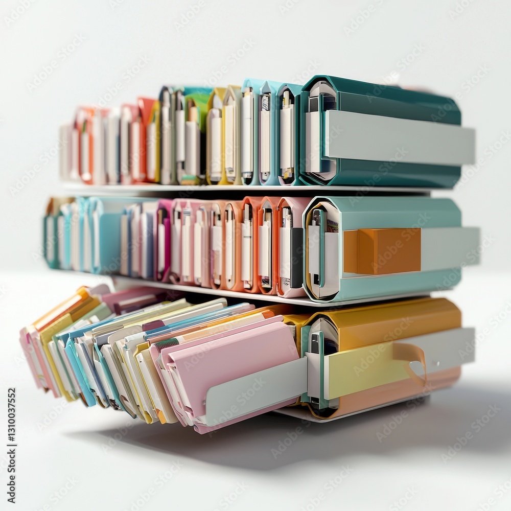 Poster the concept of database storage is represented by a hard disk icon accompanied by isolated folders