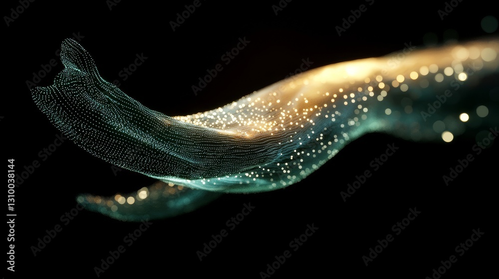 Poster embossed mesh is used to represent the concepts of internet connections, cloud computing, and neural