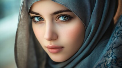 Beautiful young woman in traditional hijab headscarf