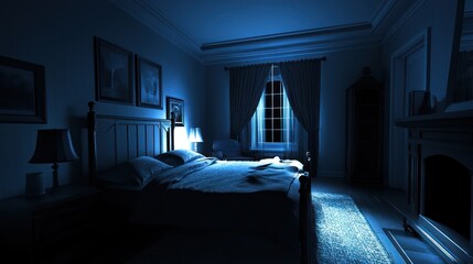 Dark Bedroom at Night