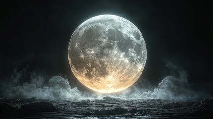 Majestic Lunar Orb: A Nighttime Celestial spectacle