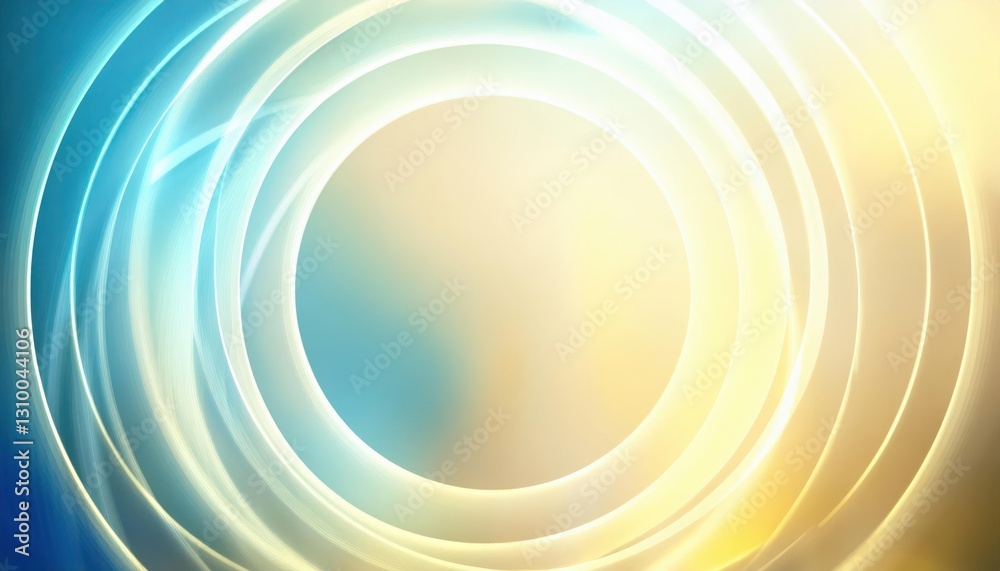 Aufkleber abstract light wave background with soft golden and blue gradients, ideal for technology, innovation