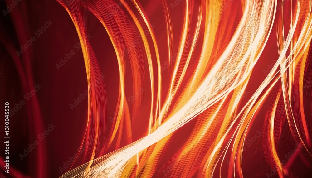 Aufkleber abstract flowing light streaks in warm fiery tones of red and orange, dynamic motion background for digital design and creative projects