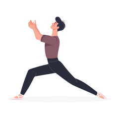 Ballerina man dancing on white background. Poster, Banner, Flyer, Greeting Card. Vector illustration in flat cartoon style