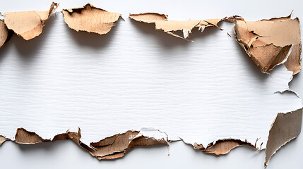 A torn piece of paper with a white background. generated using AI