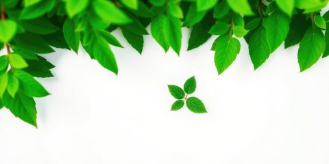 Fototapeta premium Single vibrant green plant, isolated on pure white backdrop, image, healthy