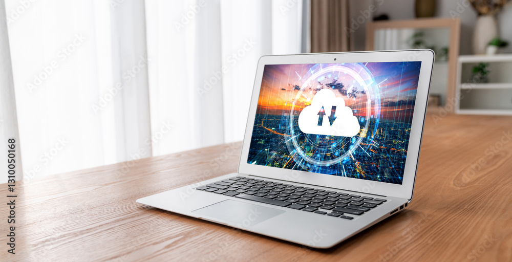 Poster cloud computing software for modish remote work and personal data storage