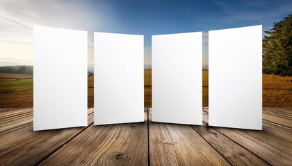 Vintage Wooden Flyer Poster Canvas, Empty and Ready for Your Inspiring Design of Minimalist Aesthetics, Exuding a Warm and Inviting Atmosphere Perfect for Event Promotion or Artistic Expression.