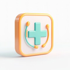 Fototapeta premium Wellness sign, soft edges, medical clarity, structured for care.