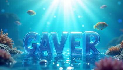 game over coral reef with fishes