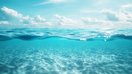 Obraz premium coral blue water background, underwater life, underwater scenery, blue water background