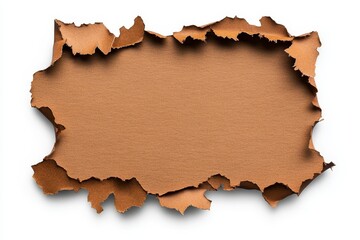 Torn Paper with Textured Edges - This features a piece of torn paper with textured edges, set against a solid white background, ideal for creative design projects
