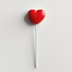 heart shaped lollipop on white clean background