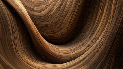 Abstract depiction of flowing wood grain texture in warm tones, showcasing natural patterns and curves