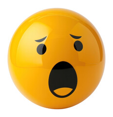 PNG Yellow sphere emoji with shouting face yellow yellow sphere illustration.