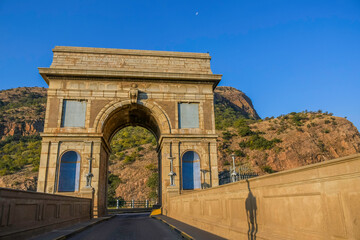 Hartbeespoort dam wall and tunnel in north west province south africa
