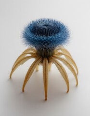 Obraz premium A close-up of a thistle flower on a white background