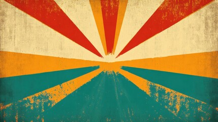Retro Burst: Distressed Sunbeams on Textured Background (Vintage Abstract Design)