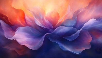 Fototapeta premium Abstract floral art, vibrant colors, soft shapes