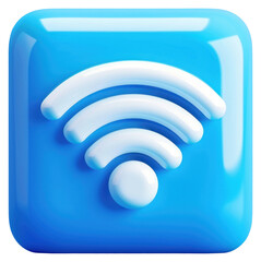 PNG 3d white wifi icon background blue communication.