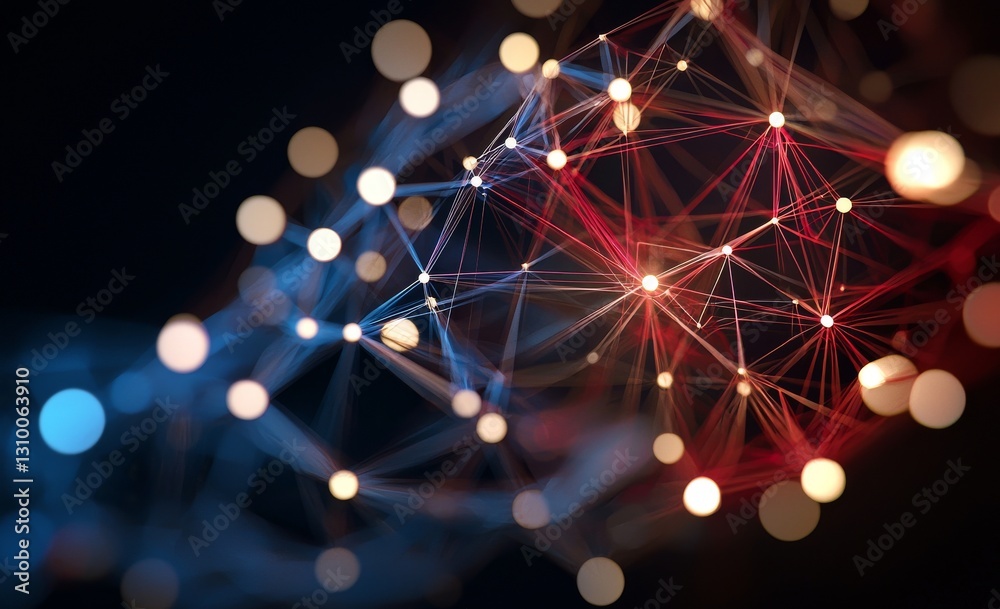 Poster the concept of cyberspace is depicted through a 3d blockchain illustration, intertwined with neural 