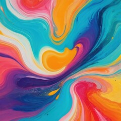 Obraz premium Digital Painting of a Colorful Swirl