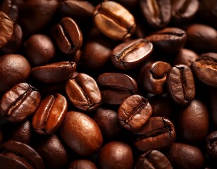 Fototapeta premium Fotografía profesional, Fondo de granos de café arabica tostados, realista, 4k