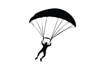 Parachuting Silhouette The Thrill of Freefall