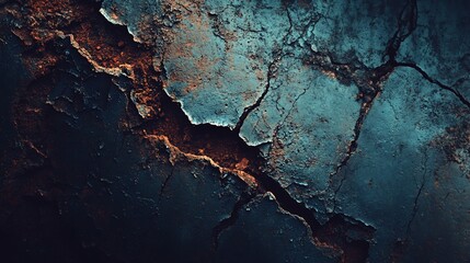Dark teal cracked surface texture