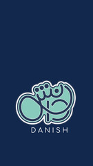 islamic name Danish in arabic calligraphy phone wallpaper design