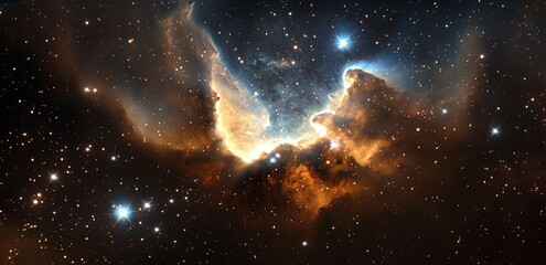 A vast expanse of outer space serves as the background for a wide banner, complete with diverse stars, planets, and clouds