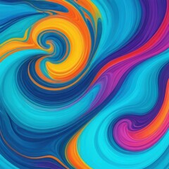 Digital Painting of a Colorful Swirl