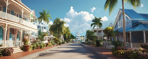 The quiet and charming town of Harbour Island, famous for its quaint streets and colonial buildings