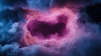 Fototapeta premium An abstract piece of art showcasing textured clouds in captivating hues of pink and blue, representing creativity and the emotional depth of human experience through artistic flair.