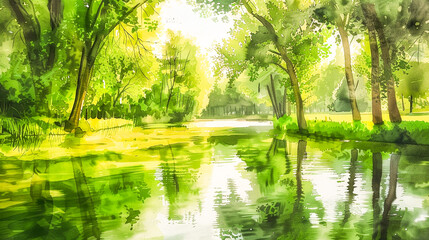 Fototapeta premium Blue green watercolor background image