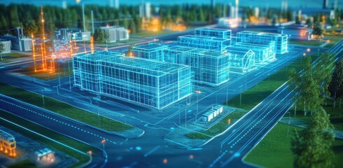 Innovative design showcasing the operational aspects of microgrids in a communications context.