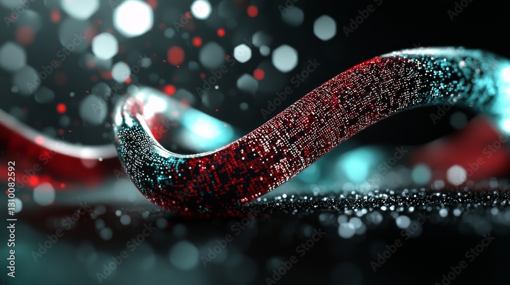 Poster the fusion of sci-fi and cyber elements in a 3d illustration represents an abstract data gateway, se
