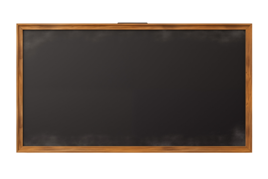 School Blackboard on transparent Background – Classic Education Tool for Teaching, Writing, and Learning in a Classroom Setting, Educational Materials, School, and Classroom Resources. Png cut out.