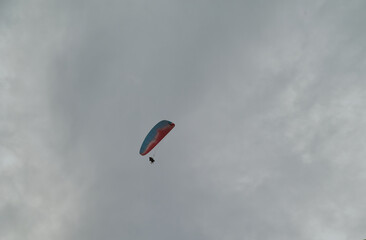 Paragliding in the sky in Interlaken, Switzerland
