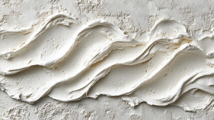 Whipped Delight: Creamy Swirls and Granular Textures in Creamy White Composition