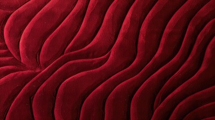 Fototapeta premium Soft red velvet fabric background with gentle waves and smooth folds, creating a luxurious and high-end backdrop for elegant designs