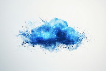 Obraz premium Online clouds featuring data points and network pathways