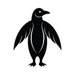 Penguin silhouette vector art illustration.