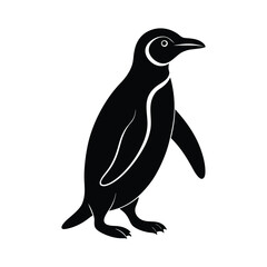 Penguin silhouette vector art illustration.