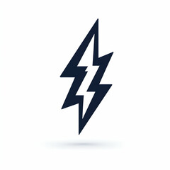 Bold Lightning Bolt Icon on White Background for Graphic Design Use